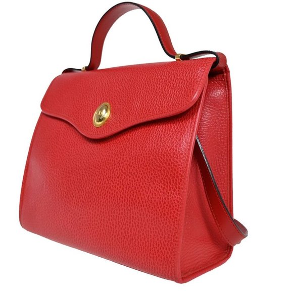 (D393) CHRISTIAN DIOR Logo 2Way Shoulder Hand Bag Leather Red - Picture 2 of 9